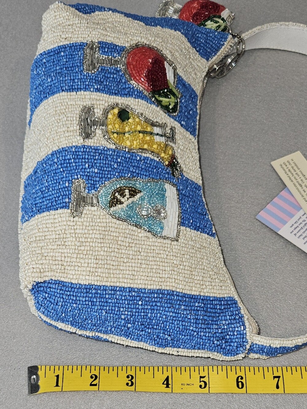 NWT Viral Beaded Cocktail Shoulder Bag with Matching Beaded Cocktail Purse Charm - Picture 12 of 16